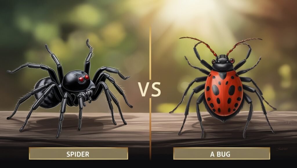 are spiders bugs? Visual representation on comparing a bug and a spider